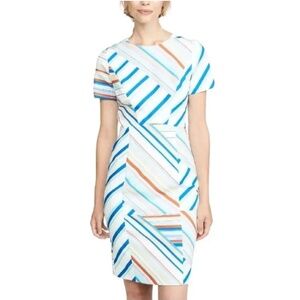Black Halo Size 18 Jodee Sheath Dress in Frosty Striped